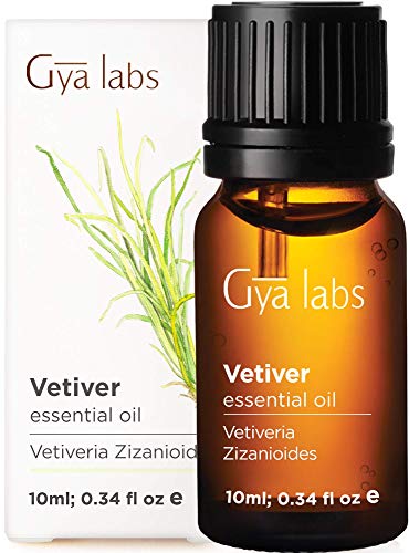 Book Cover Gya Labs Vetiver Essential Oil - Mind Calmer for Better Focus & Rested, Sore Free Days (10ml) - 100% Pure Natural Therapeutic Grade Vetiver Oil Essential Oils for Aromatherapy Diffuser & Topical Use
