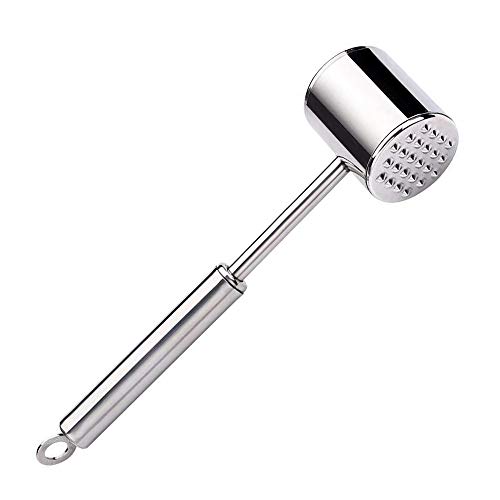 Book Cover Dishwasher Safe Meat Tenderizer, 304 Stainless Steel Heavy Duty Meat Hammer Softener for Tenderizing Steak, Beef, Chicken, Lamb and Minced Meat