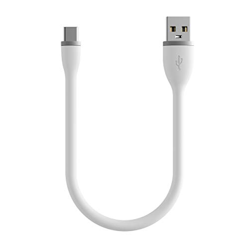 Book Cover Satechi Flexible USB Type-C Charging Cable - Compatible with Samsung Galaxy S9 Plus/S9, GoPro Hero 6/5 and More (10-inch, White)