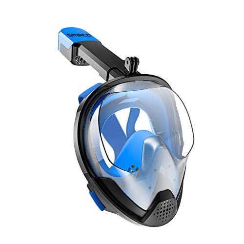 Book Cover SMACO Full Face Snorkel Mask with UV Protection Anti-Fog Anti-Leak Snorkeling Mask with Detachable Camera Mount 180° Panoramic View Swimming Mask for Adults and Youth.