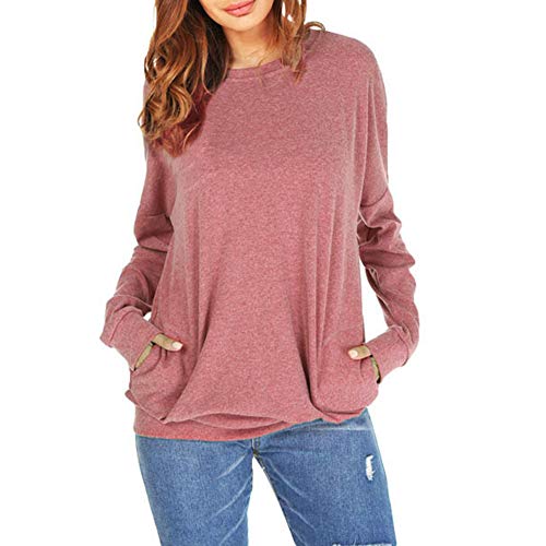 Book Cover MissyLife Women's Long Sleeve T Shirt Casual Loose Crewneck Pullover Sweatshirt Blouse Tunic Tops with Pockets