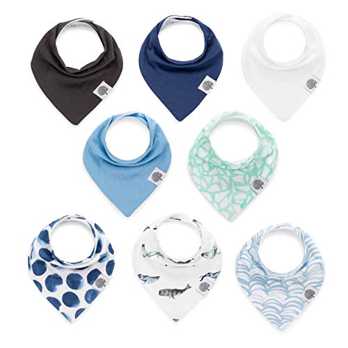 Book Cover Parker Baby Bandana Drool Bibs 8 Pack Baby Bibs for Boys, Girls, Unisex - 