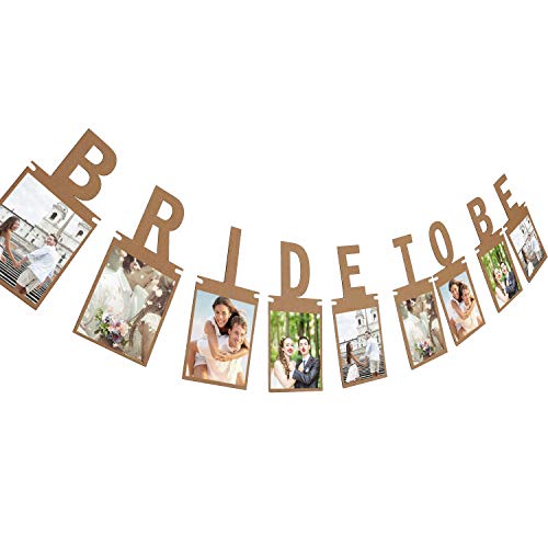 Book Cover Tatuo Bridal to Be Photo Banner Bride Bunting for Wedding Decoration and Bridal Shower Party Supply (Brown)