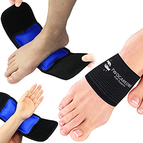 Book Cover Arch Supports Ice Hot Pack Twocareone - Compression Planter is Treat Plantar Fasciitis - Cold Wrap Pack for Feet Pain Relief Therapy - Can be used with Shoe Insert Sleeve - Night Brace Splint Product