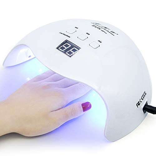 Book Cover Gel UV LED Nail Lamp,LKE Nail Dryer 40W Gel Nail Polish LED UV Light with 3 Timers Professional Nail Art Tools Accessories White