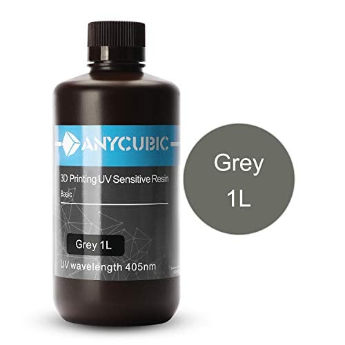 Book Cover ANYCUBIC 3D Printer Resin, 405nm SLA UV-Curing Resin with High Precision and Quick Curing & Excellent Fluidity for LCD 3D Printing - 1L/Grey