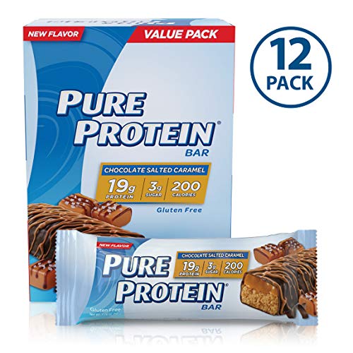 Book Cover Pure Protein Bars, High Protein, Nutritious Snacks to Support Energy, Low Sugar, Gluten Free, Chocolate Salted Caramel, 1.76oz, 12 Pack