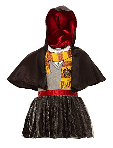 Book Cover Warner Bros . Harry Potter Toddler Girls' Hooded Costume Ruffle Dress with Cape (4T)