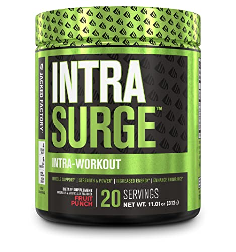 Book Cover INTRASURGE Intra Workout Energy BCAA Powder - 6g BCAA Amino Acids, Natural Caffeine, 4g Citrulline Malate, and More for Muscle Building, Strength, Endurance, & Recovery - Fruit Punch, 20sv