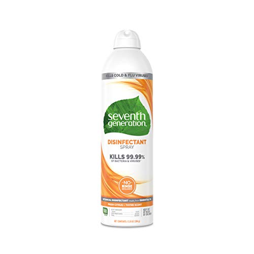 Book Cover Seventh Generation Disinfectant Spray, Fresh Citrus & Thyme Scent, 13.9 Oz, Pack of 4