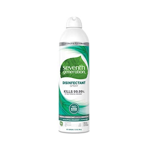 Book Cover Seventh Generation Disinfectant Spray, Eucalyptus Spearmint & Thyme Scent, 13.9 Oz, Pack of 4