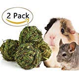 Book Cover SZBOYU Natural Woven Timothy Grass Ball Small Pets Chew Toy for Rabbits Guinea Pigs Chinchillas Hamsters (2 Pack)