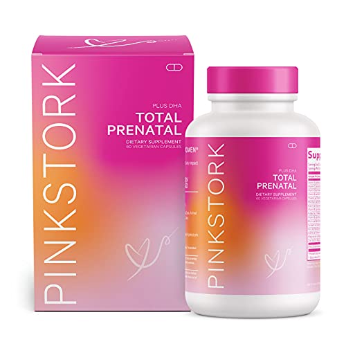 Book Cover Pink Stork Total Prenatal Vitamin with DHA and Folic Acid: Doctor Formulated, Fertility Supplements for Women, Folate, Iron, Biotin, Vitamin D, Vitamin C + Zinc, Women-Owned, 60 Vegetarian Capsules