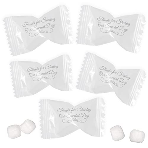 Book Cover Wedding Butter Mints Candy Bags 100 Count Mint Candies 13 Oz Thanks for Sharing Our Day Guests Treats Party Favors For 50th Anniversary Mr and Mrs Bridal Wedding Special Occasions