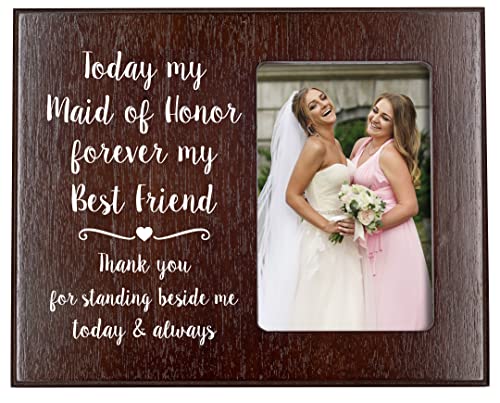 Book Cover Elegant Signs Maid of Honor Gift - 4x6 Thank You Picture Frame - Today My Maid of Honor, Forever My Best Friend
