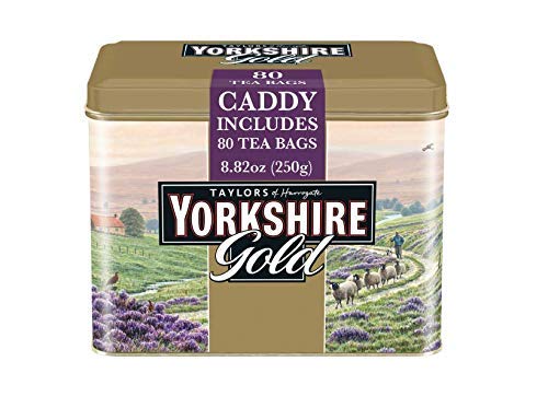 Book Cover Taylors of Harrogate Yorkshire Gold Tin, 80 Teabags.