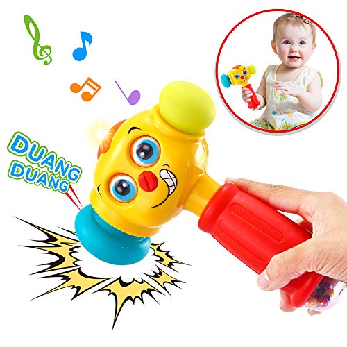 Book Cover VATOS Baby Toys Boy Toys Light& Musical Baby Hammer Toy for 12 to 18 Months up | Infant Toys Funny Changeable Eyes Baby Hammer Toddler Toys for 1 Year Old + | 12 Months +