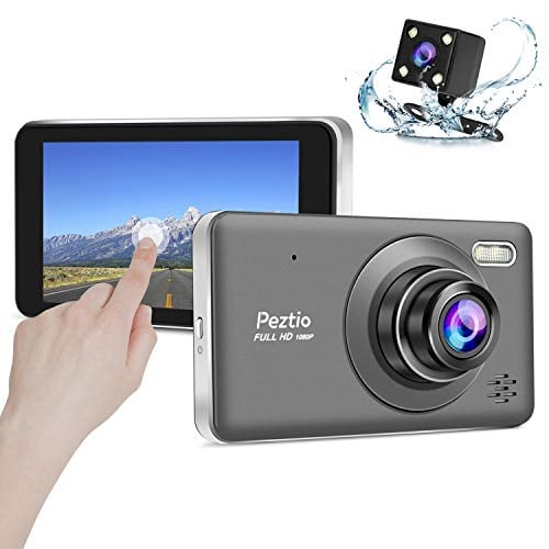 Book Cover Dual Dash Cam Front and Rear, 1080p Touch Screen HD Car DVR Dashboard Camera Recorder with Night Vision, 4 inch IPS Touch Screen, 170 Super Wide Angle, G Sensor, Parking Monitor, Motion Detection, WDR