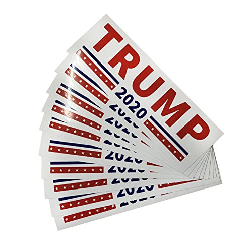Book Cover 10 Pcs Keep America Great President Donald Trump 2020 Election Patriotic Bumper Sticker Auto Decal Conservative Republican (White)