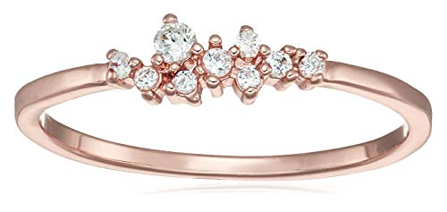 Book Cover YJYdada Ring, 9 Diamonds Women's Ring Bride Ring Wedding Ring Birthday Gifts (Rose Gold, 6)