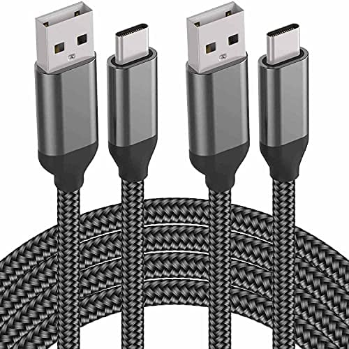Book Cover USB C Cable, [6.6FT 2PACK], 3A Fast Charging,Nylon,Type C Charger Cord for Samsung Galaxy S21 S20 S10 S10e S9 S8 Plus,Note 20 10 9 8,A10e A20 A30 A40 A50 A70,LG,Moto G100 G9 One 5G Ace,BLU G90 G9 Pro