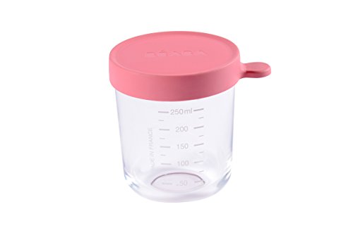 Book Cover BEABA Glass and Silicone Baby Food Container with Airtight Lid, 8 oz (Berry)