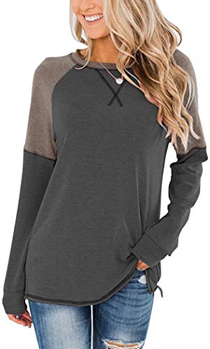 Book Cover HARHAY 2023 Women's Long Sleeve Faux Suede Casual Blouse Tunic Shirt Tops