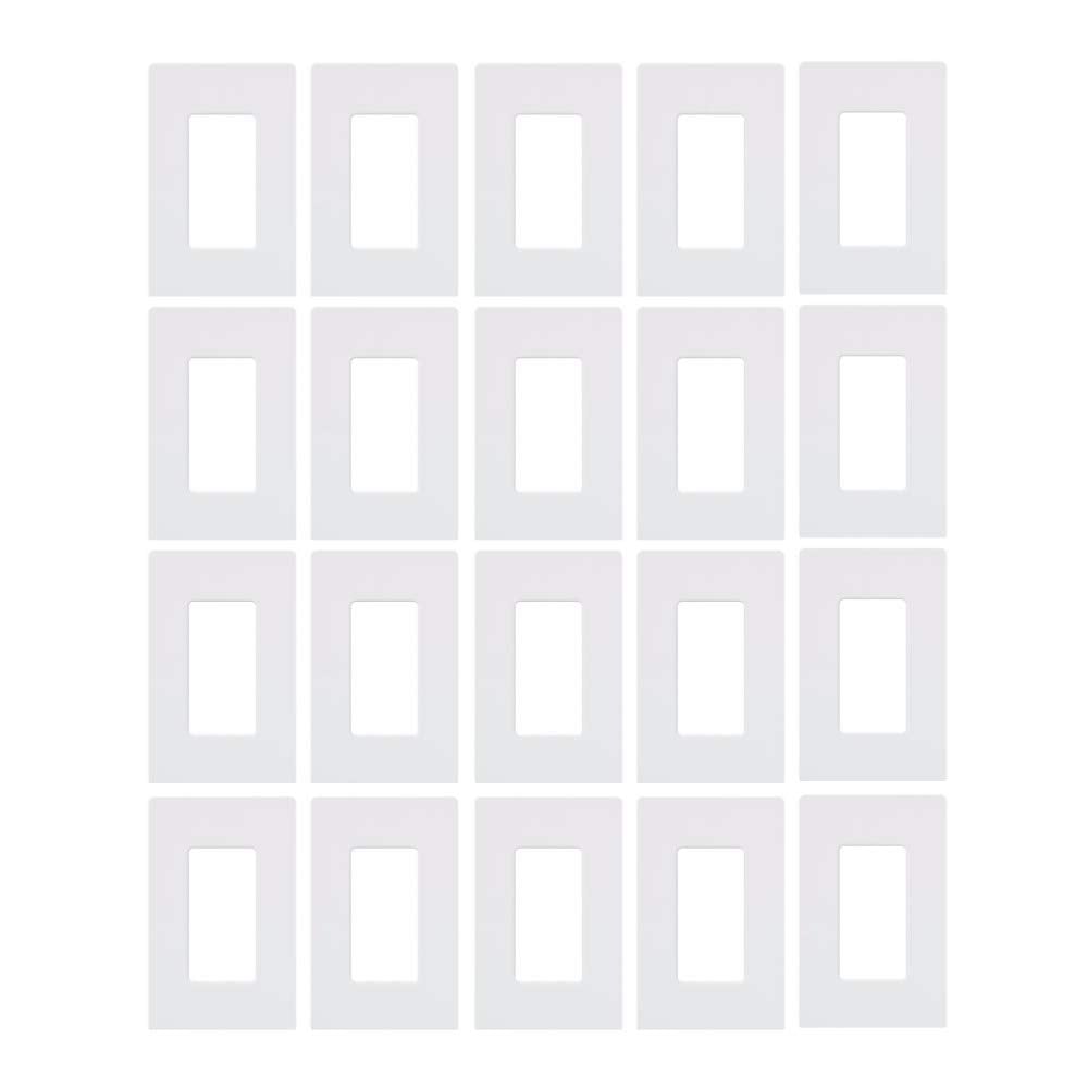 Book Cover Lutron CW-1-WH 1-Gang Claro Screw-Less Wall Plate, White (20 Pack)