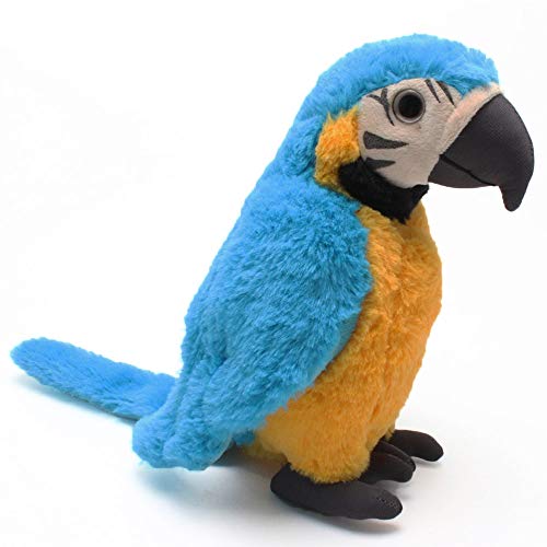 Book Cover Levenkeness Macaw Parrot Plush, Blue Bird Stuffed Animal Plush Toy Doll Gifts for Kids 9.8