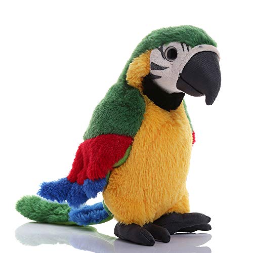Book Cover Levenkeness Macaw Parrot Plush, Green Bird Stuffed Animal Plush Toy Doll Gifts for Kids 9.8