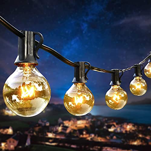 Book Cover Koopower Outdoor String Lights, 50Ft (2x25FT) Patio String Lights G40 Globe Lights with 50 Led Bulbs,IP44 Waterproof Hanging Lights for Outside,Bistro,Backyard, Balcony,Gazebo, Party, Wedding,Porch