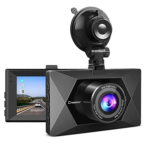 Book Cover Crosstour Dash Cam 1080P FHD Mini in Car Dashboard Camera with Park Mode, G Sensor, F1.8 Super Big Aperture, 3 Inch LCD, 170°Wide Angle, WDR, Motion Detection, Loop Recording