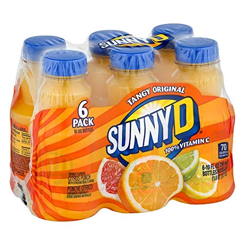 Book Cover Sunny D Fruit Juice, Orange, 10 Fl Oz, 6 Count (Pack of 4)