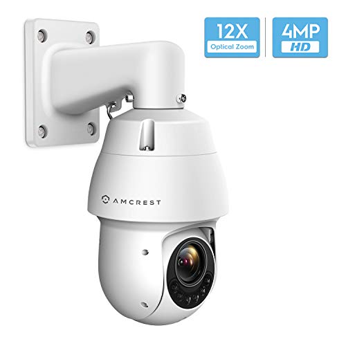 Book Cover Amcrest 4MP Outdoor PTZ POE + IP Camera Pan Tilt Zoom (Optical 12x Motorized) UltraHD POE+ Camera Security Speed Dome, CMOS Image Sensor, 328ft Night Vision, POE+ (802.3at) - IP66, 4MP, IP4M-1053EW