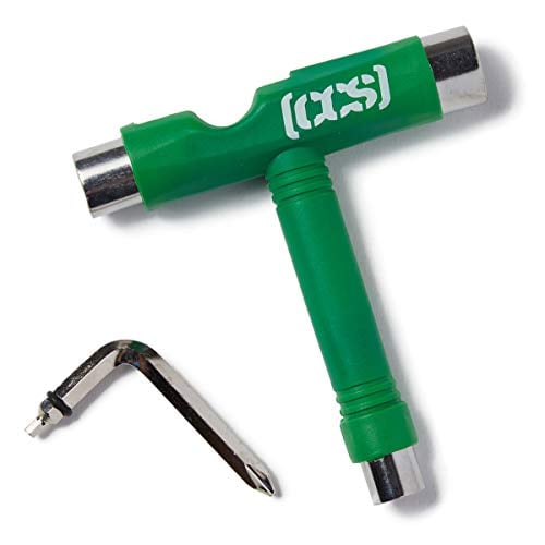 Book Cover [CCS] Skateboard Tool - All in One T Tool, Metal T Tool W/Grip File, or Y Tool W/Rethreader (Green)