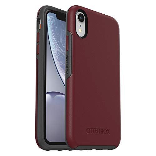 Book Cover OtterBox SYMMETRY SERIES Case for iPhone XR - Retail Packaging - FINE PORT (CORDOVAN/SLATE GREY)