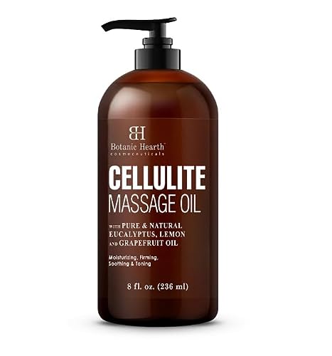 Book Cover Botanic Hearth Cellulite Massage Oil - Cellulite Oil for Thighs and Butt Firming - Unique Blend of Massage Essential Oils - Improves Skin Tone, Skin Firmness & Tightness - 8 fl oz