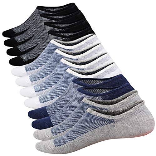 Book Cover No Show Socks Men 6 Pairs Cotton Mens Casual Non-Slip Low Cut Ankle Socks Size 6-12