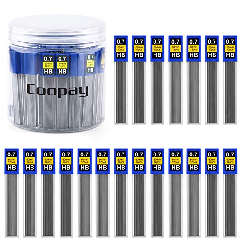 Book Cover Coopay 600 Pieces Lead Refills 0.7 mm HB Break Resistant Mechanical Pencil Refills, 12 Pack Per Tube, 50 Tubes(0.7 mm)