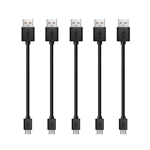 Book Cover Drimran Ultra Short Micro USB Cable, 6 Inch High Speed Fast Charger Cable Sync Cord Compatible with Samsung HTC Nokia LG and More, Perfect for USB Charging Station Battery Pack Charger Stand, 5-pack