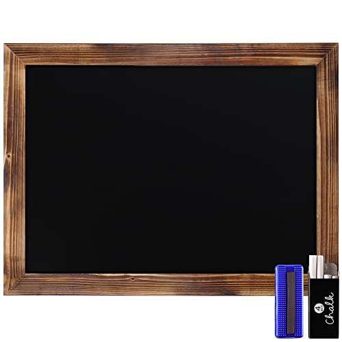 Book Cover Rustic Torched Wood Magnetic Wall Chalkboard, Large Size 18