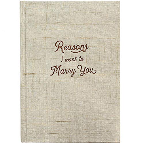 Book Cover Reasons I Want to Marry You Wedding Gift Notebook - Write Love Letters To and From Bride & Groom - Linen Hardcover Letterpress and Embossed Journal for Proposal, Engagement, Anniversary, Fiance Gifts