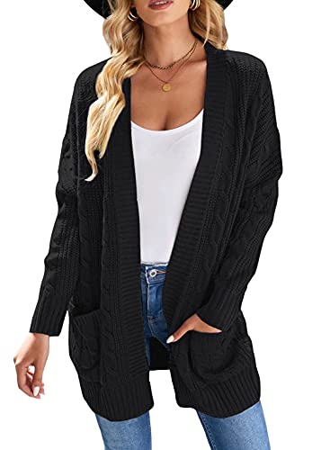 Book Cover BLENCOT Womens Oversized Knit Texture Casual Loose Open Front Cardigan Sweaters