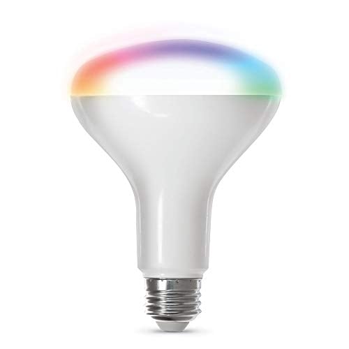 Book Cover Feit Electric BR30/RGBW/CA/AG WiFi Changing and Dimmable, No Hub Required, Alexa or Google Assistant BR30 Smart LED Light Bulb, 65W, Multi-Color RGBW
