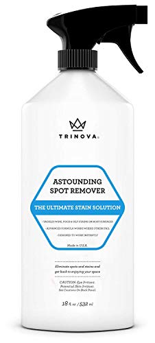 Book Cover Carpet Spot Remover Spray - Best Cleaner for Stains on Rugs, Upholstery, Fabric and More. Red Wine Eliminator and Eraser for Most Surfaces. 18oz trinova