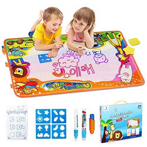 Book Cover Betheaces Water Drawing Mat Aqua Magic Doodle Kids Toys Mess Free Coloring Painting Educational Writing Mats Xmas Gift for Toddlers Boys Girls Age of 3,4,5,6,7 Year Old 34.5