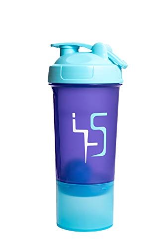 Book Cover X-MIX Shaker Bottle for Gym Workout, protein mixer with storage, Protein Shaker Bottle with blender ball, dishwasher safe 16 oz mixer cup with powder container, PurpleÂ and BlueÂ water cups for drink