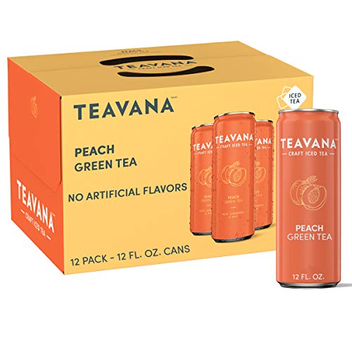 Book Cover Teavana Craft Peach Iced Natural Green Tea with Lemongrass, Mint, Peach Flavor 12 Fl. Oz. 12 Cans (Pack of 1)