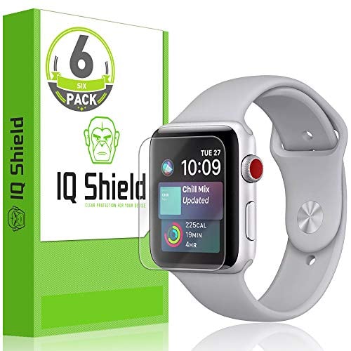 Book Cover IQ Shield Screen Protector Compatible with Apple Watch (42mm S1, S2, S3)(6-Pack)(Ultimate) LiquidSkin Anti-Bubble Clear Film