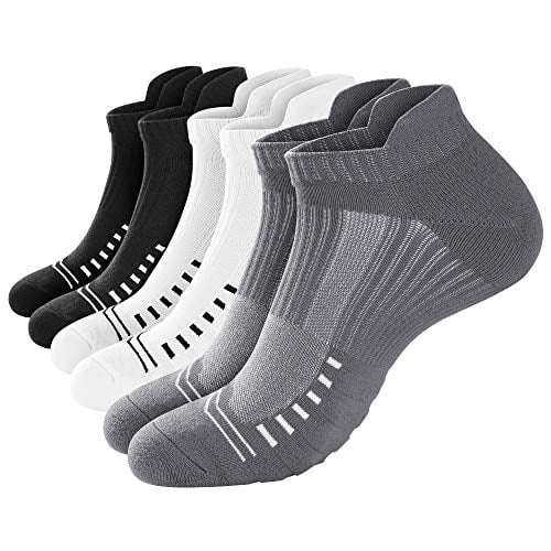 Book Cover Ankle Athletic Running Socks for Men & Women [6 Pairs] - Low Cut Sports Socks for Hiking, Workout, Long Walks